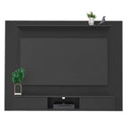Mobile TV sospeso naturale/bianco/nero con ripiani, si adatta a TV fino a 70"