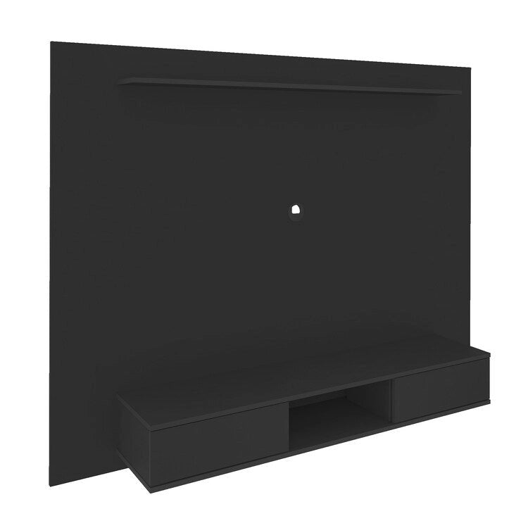 Mobile TV sospeso naturale/bianco/nero con ripiani, si adatta a TV fino a 70"
