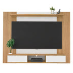 Mobile TV sospeso naturale/bianco/nero con ripiani, si adatta a TV fino a 70"