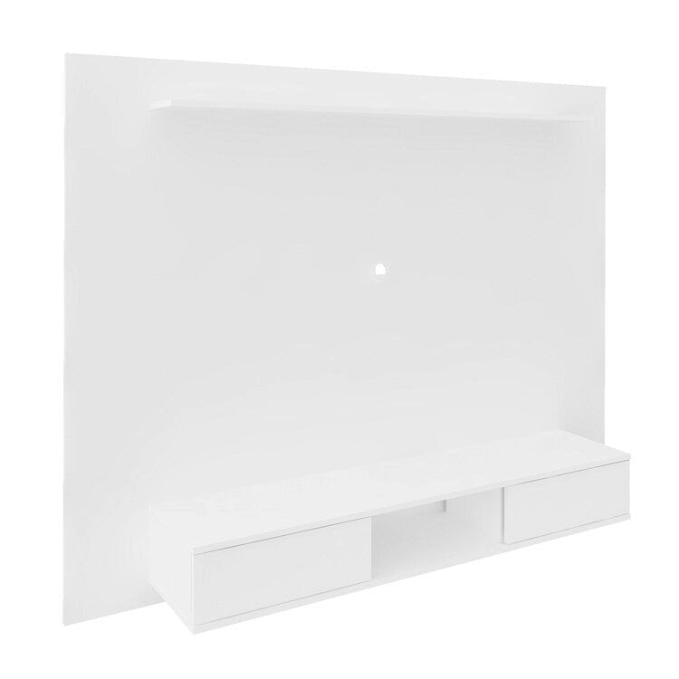 Mobile TV sospeso naturale/bianco/nero con ripiani, si adatta a TV fino a 70"