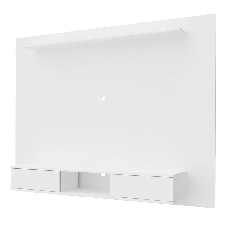 Mobile TV sospeso naturale/bianco/nero con ripiani, si adatta a TV fino a 70"
