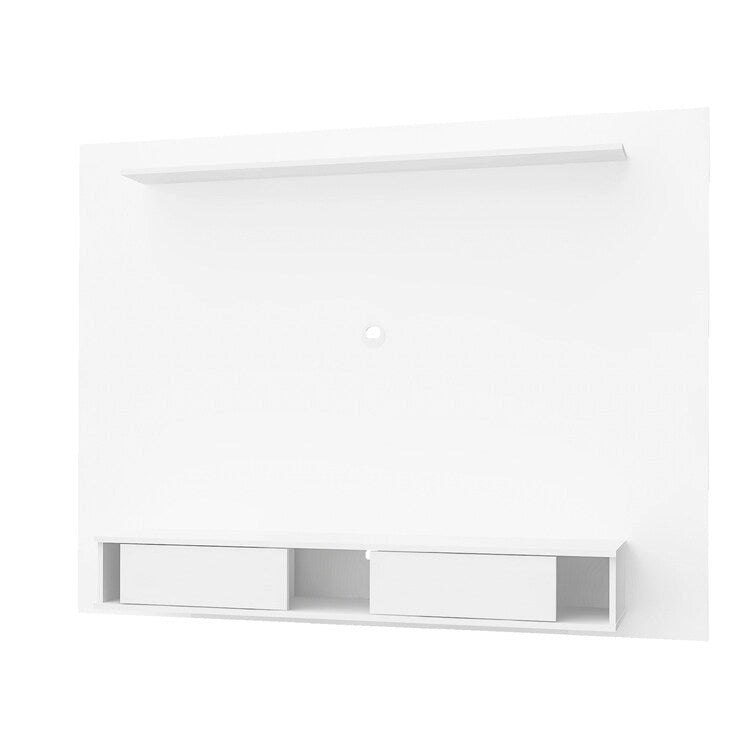 Mobile TV sospeso naturale/bianco/nero con ripiani, si adatta a TV fino a 70"