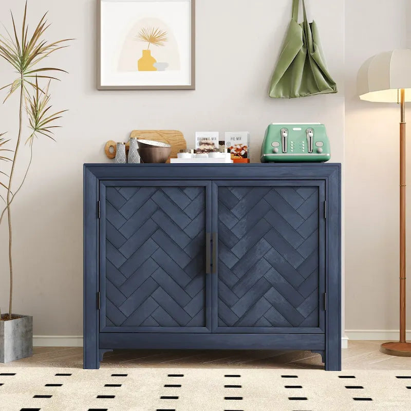 Console a 2 Ante con 2 Ripiani Antico Blu