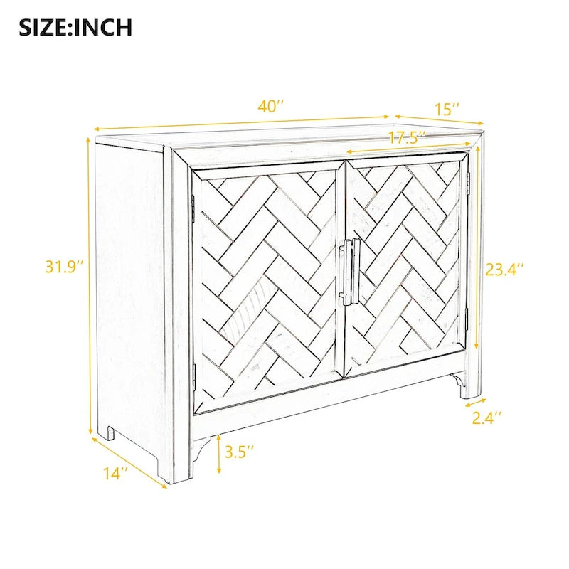 Console a 2 Ante con 2 Ripiani Antico Blu