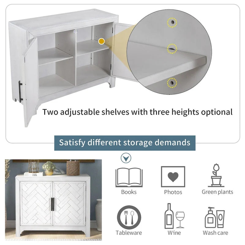 Console a 2 Ante con 2 Ripiani Antico Blu