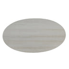 Tavolino ovale bianco con ripiano inferiore, stile contemporaneo