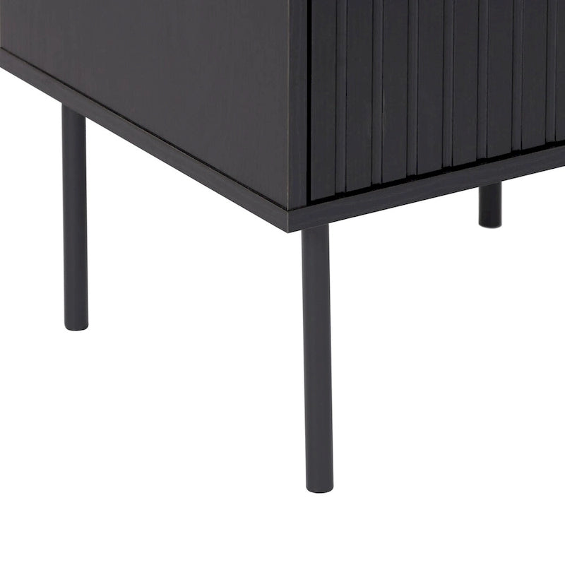 Tavolino scanalato nero per 1